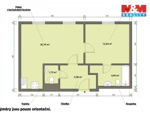 Pronájem bytu 2+kk, Mariánské Lázně, Dvořákova, 45 m2