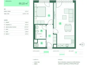 Prodej bytu 2+kk, Zlín, Tyršova, 55 m2