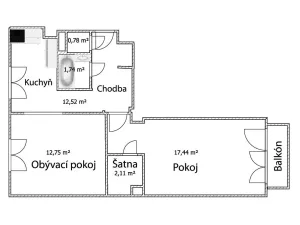 Prodej bytu 2+1, Duchcov, Jungmannova, 50 m2