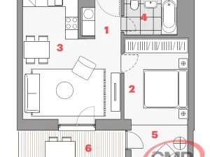 Pronájem bytu 2+kk, Praha, Mezi vodami, 62 m2