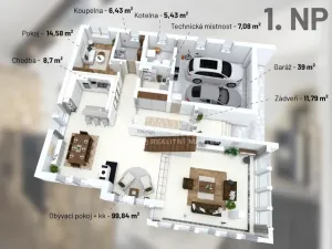 Prodej rodinného domu, Praha - Kolovraty, V louce, 470 m2