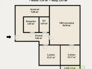 Prodej bytu 3+1, Olomouc, Rooseveltova, 68 m2