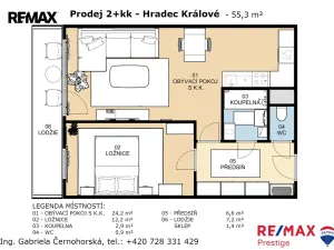 Prodej bytu 2+kk, Hradec Králové - Pražské Předměstí, Jungmannova, 55 m2