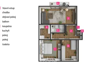 Prodej bytu 3+1, Židlochovice, Nádražní, 76 m2