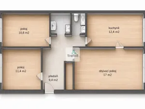 Pronájem bytu 3+1, Praha, Dürerova, 66 m2