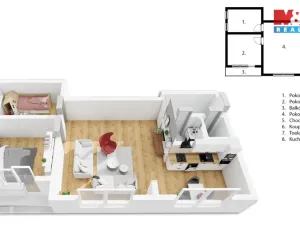 Prodej bytu 3+1, Benešov, Bezručova, 57 m2