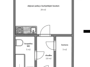 Pronájem bytu 1+kk, Znojmo, Vídeňská třída, 36 m2