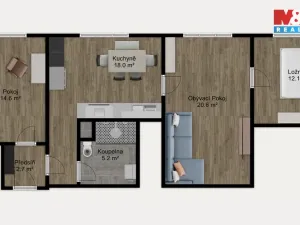 Prodej bytu 3+1, Jindřichův Hradec - Jindřichův Hradec III, sídliště Vajgar, 73 m2