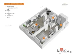 Prodej bytu 2+kk, Praha - Michle, Na úlehli, 38 m2