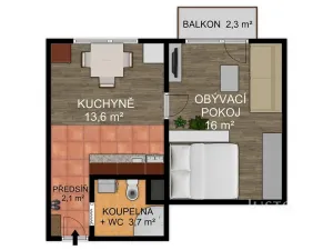 Prodej bytu 1+1, Písek, třída Přátelství, 38 m2