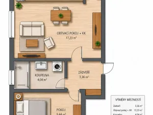 Pronájem bytu 2+kk, Řevnice, V Luhu, 35 m2