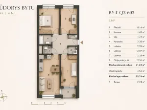 Prodej bytu 4+kk, Praha - Uhříněves, Ke kříži, 78 m2