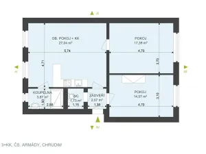 Prodej bytu 3+kk, Chrudim, Čs. armády, 66 m2