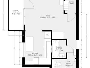 Pronájem bytu 1+1, Brno, Ječná, 37 m2