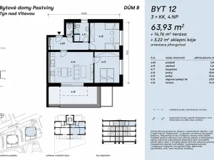 Prodej bytu 3+kk, Týn nad Vltavou, Na pastvinách, 64 m2