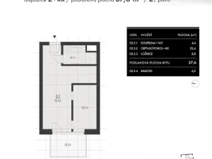 Prodej bytu 2+kk, Brno, Charbulova, 38 m2