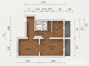 Prodej bytu 2+1, Brno, Rybářská, 70 m2