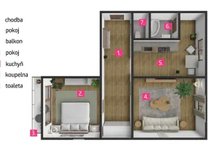 Pronájem bytu 2+1, Třebíč, Zahraničního odboje, 58 m2