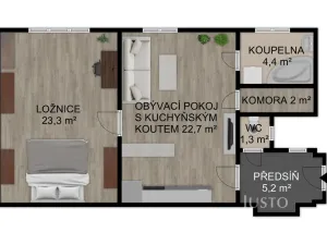 Prodej bytu 2+kk, Písek - Budějovické Předměstí, Kollárova, 59 m2