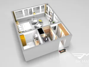 Pronájem bytu 1+kk, Praha - Troja, Lublinská, 42 m2