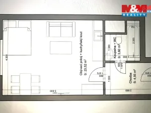 Prodej bytu 1+kk, Pardubice - Studánka, Pod Studánkou, 32 m2