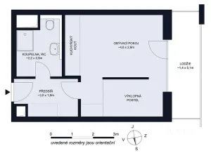 Pronájem bytu 1+kk, České Budějovice, Vrbenská, 32 m2