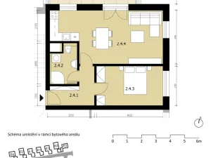Pronájem bytu 2+kk, Praha - Třeboradice, U Slaviborského dvora, 52 m2