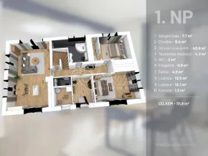 Prodej rodinného domu, Rostoklaty - Nová Ves II, 190 m2