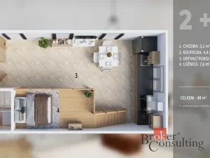 Prodej atypického bytu, Jihlava, Březinovy sady, 48 m2