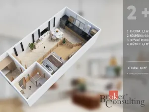 Prodej atypického bytu, Jihlava, Březinovy sady, 48 m2
