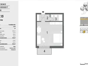 Pronájem bytu 1+kk, Brno, Bratislavská, 44 m2