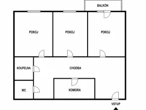 Prodej bytu 2+1, Zlín, U Trojáku, 62 m2