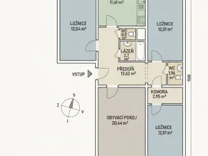 Prodej bytu 4+1, Praha - Modřany, Levského, 95 m2