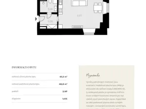 Pronájem bytu 1+kk, Jince, 47 m2