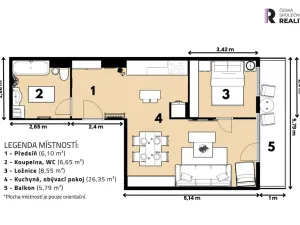 Pronájem bytu 1+1, Praha - Bohnice, Toruňská, 46 m2