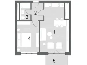 Pronájem bytu 2+kk, Brno, Bratislavská, 50 m2