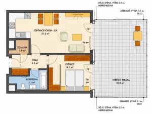 Prodej bytu 2+kk, Praha - Prosek, Prosecká, 55 m2