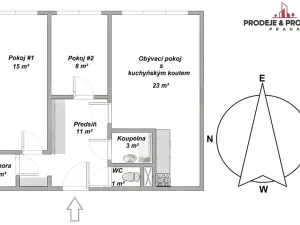 Prodej bytu 3+kk, Praha - Chodov, Tererova, 67 m2