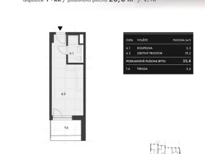 Prodej bytu 1+kk, Brno, Košuličova, 24 m2