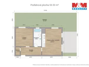 Pronájem bytu 2+kk, Dobřany, 55 m2