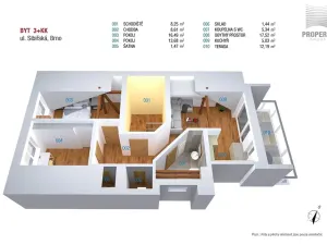 Pronájem bytu 3+kk, Brno, Sibiřská, 69 m2