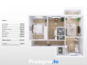 Prodej bytu 3+1, Znojmo, Pod Soudním vrchem, 74 m2