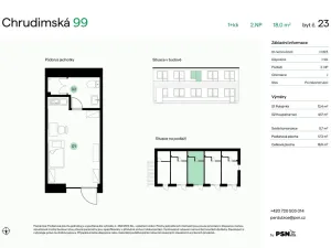 Prodej bytu 1+kk, Pardubice, Chrudimská, 17 m2