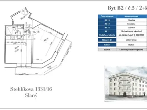 Prodej bytu 2+kk, Slaný, Stehlíkova, 56 m2