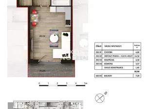 Pronájem bytu 1+kk, Jinočany, Pod Tratí, 39 m2