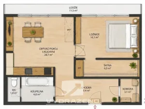 Prodej bytu 1+1, Teplice - Trnovany, Jana Koziny, 42 m2