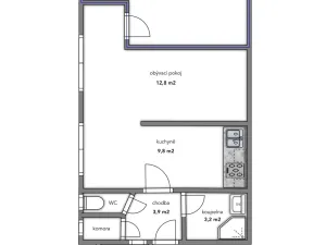 Pronájem bytu 2+kk, Znojmo, Palliardiho, 42 m2