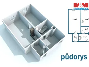 Pronájem bytu 2+1, Kolín - Kolín I, Husova, 53 m2