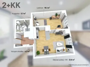 Prodej bytu 2+kk, Praha - Strašnice, Krátká, 44 m2