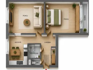 Pronájem bytu 2+1, Chrudim, Palackého třída, 74 m2